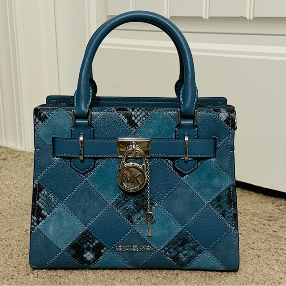 MICHAEL Michael Kors Handbags - Cute Michael Kors blue patchwork medium tote handbag crossbody purse new